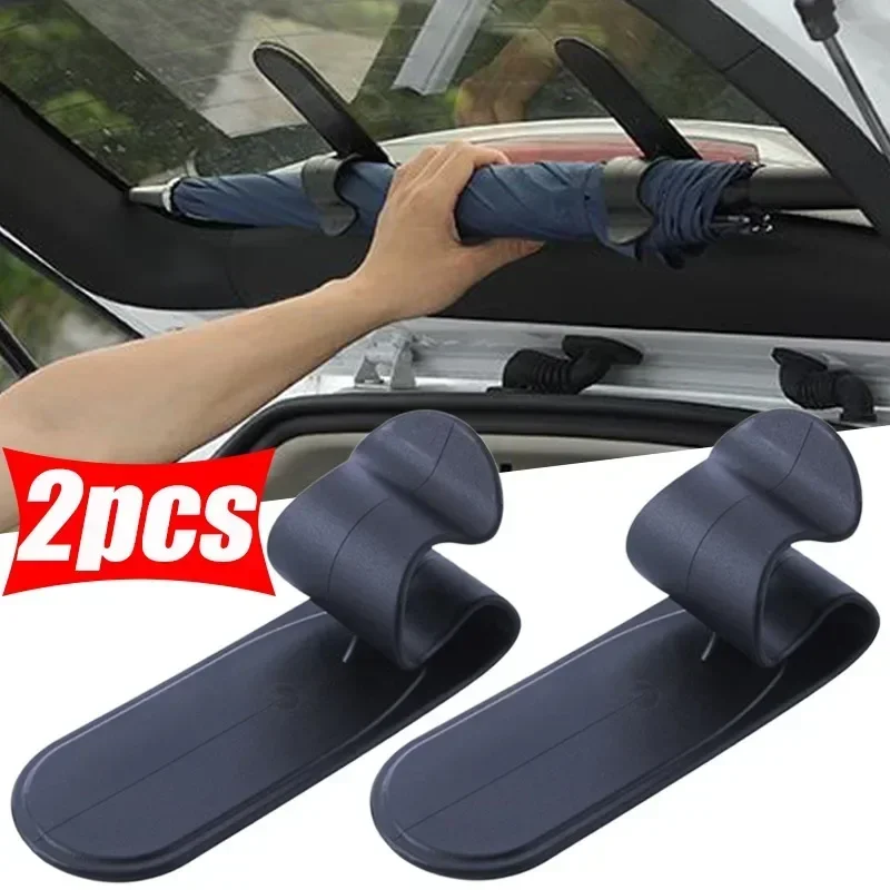 1/2pcs Car Umbrella Holder Hook Universal Interior Trunk Umbrella Storage Fastener Clip Strong Adhesion Auto Accessories