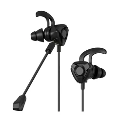 Enhanced Gaming Headset with Mic - Wired Earbuds (Black)