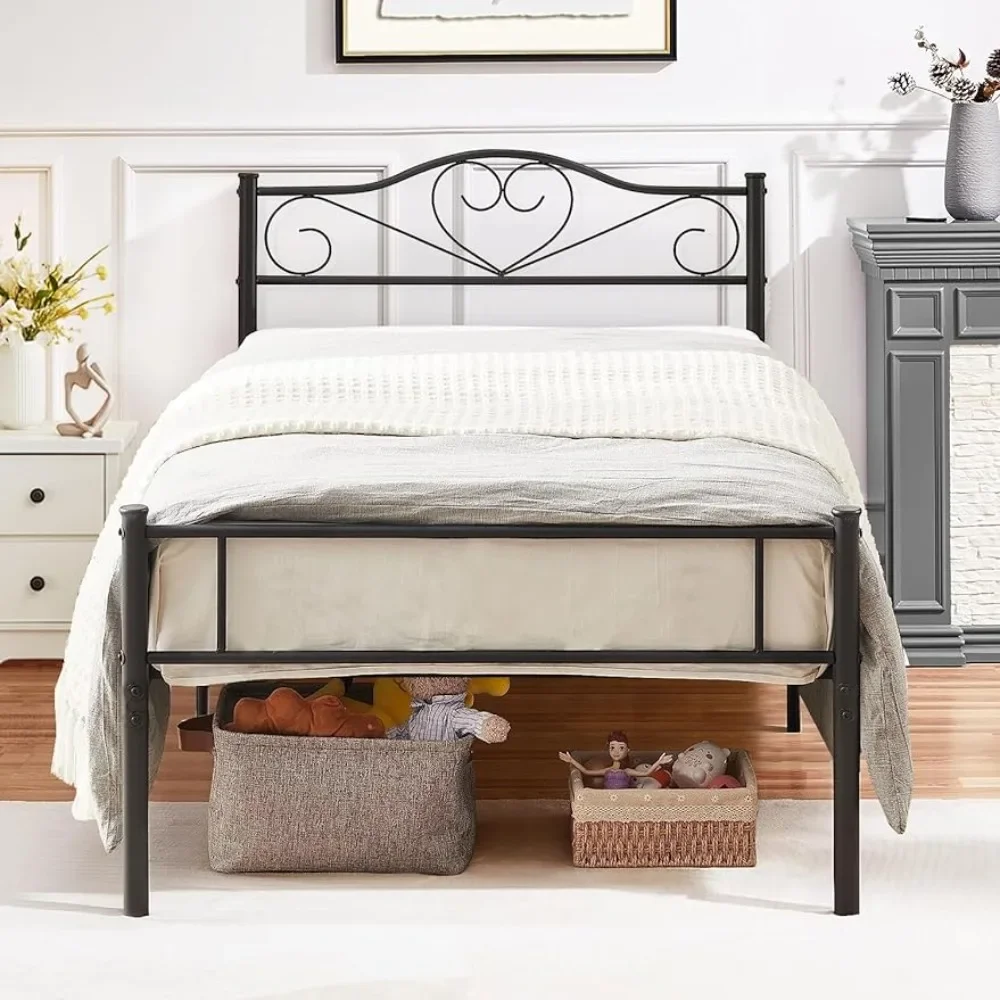 

Кровать-Рама большого размера без коробки, матрас с двойными стальными рейками, Тональная основа, кровать и мебель, матовая черная, бесплатная доставка