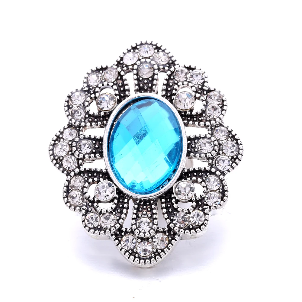 20pcs 18mm Snap Jewelry Crystal Metal 18mm Snap Buttons Diy Charm Snaps Buttons for Snap Button Bracelet Necklace