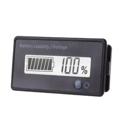 Multi - Voltage Battery Capacity and Voltage Monitor with Alarm (White)