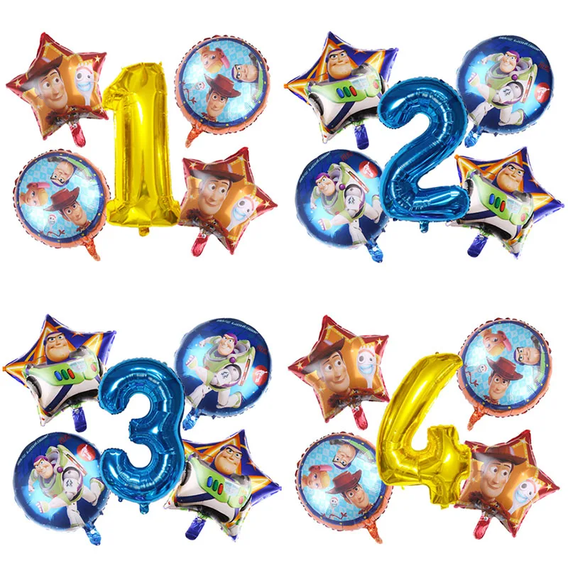 Disney Toy Story Party Balloon Set Cute Buzz Lightyear Woody Balloon Foil Balloons Boy Kids Birthday Party Decor Helium Globos