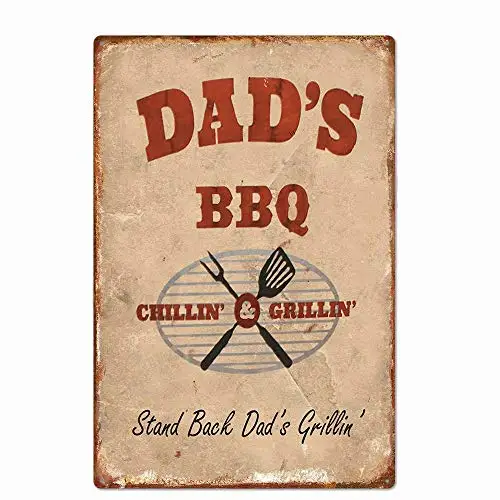 

Barbecue Master Dad's BBQ Zone Fast Food Retro Metal Tin Signs Pub Kitchen Home Grill Vintage Wall Decor 8x12 Inch azx-18