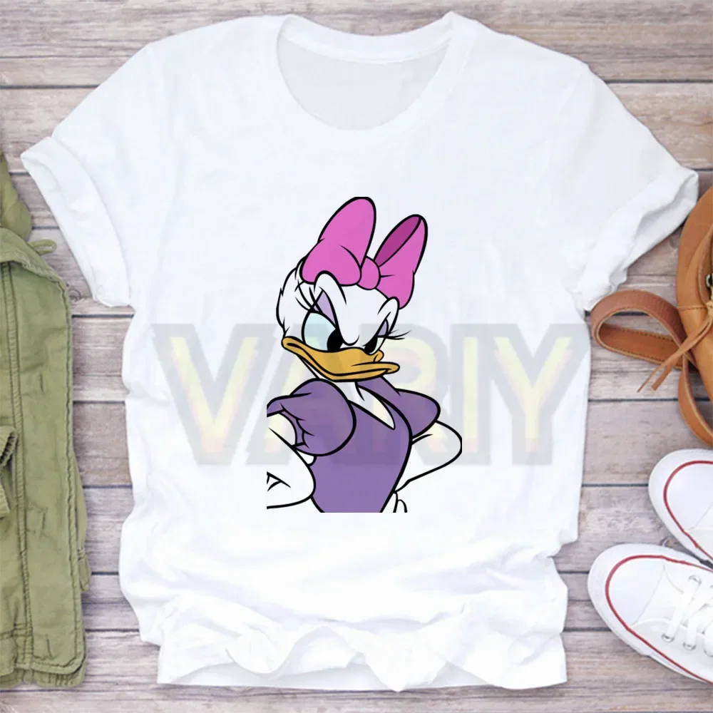 New Fashion Women's Pattern T-shirt Kawaii Daisy Duck T-shirt Summer Short Sleeve Breathable Comfortable T-shirt Streetwear Top 3