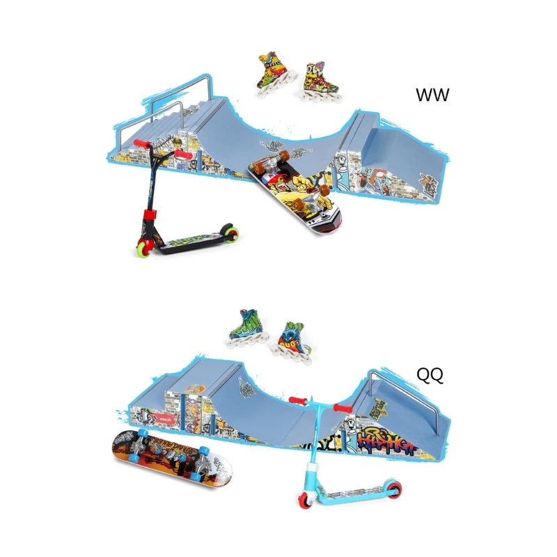 

Skate Park Kits Fingerboard Ramp Mini Finger Toy for Finger Skateboard Training