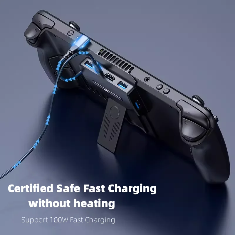 스팀 데크 도크, USB C 도킹 스테이션, USB-C PD 100W 맥스, 스팀 데크 스탠드 베이스 액세서리, 4K @ 60Hz 디스플레이, 5 인 1
