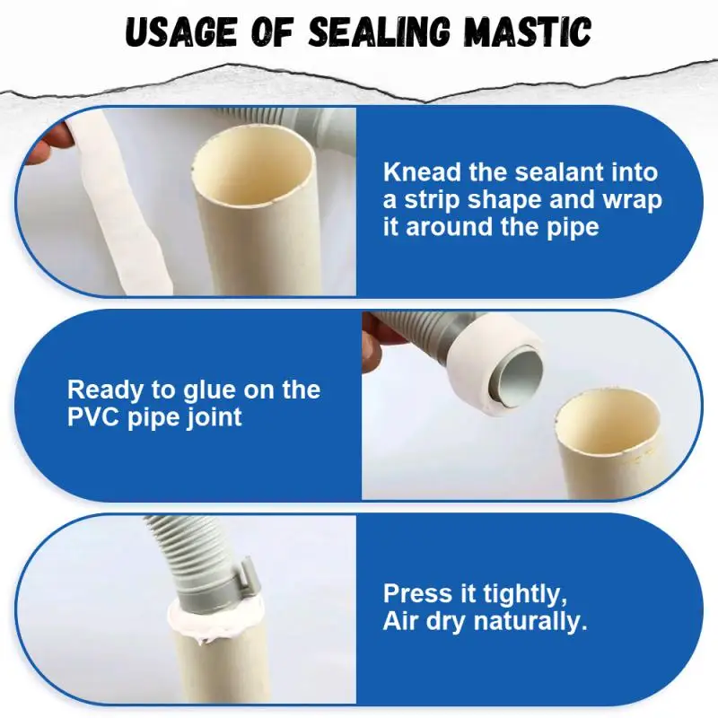 Silicone Sealant Sealant Glue Wall Hole Sealant Anti Leak Sealant 30g Hole Sealing Household Air Conditioning Cement Plasticine Waterproof Wall Gap Sewer Sealant Mud Decoration Repair Supplies