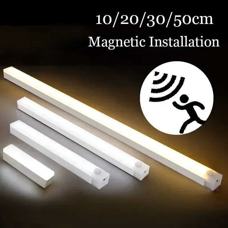 무선 LED 모션 센서 캐비닛 빛 USB 충전식 Led 밤 빛 캐비닛 옷장 자기 LampUnder 룸 백라이트