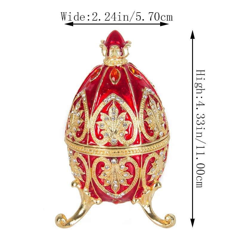 QIFU Colourful Easter Faberge Egg Trinket Box Home Decoration for Gift mini storage boxes