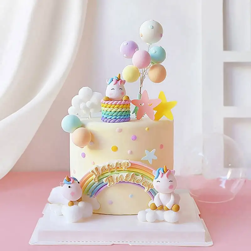 Rainbow Unicorn Cake Decoration Birthday Unicorn Gifts Children Kids Baby Shower Birthday Party Girl 16th 18th Cake Decorating