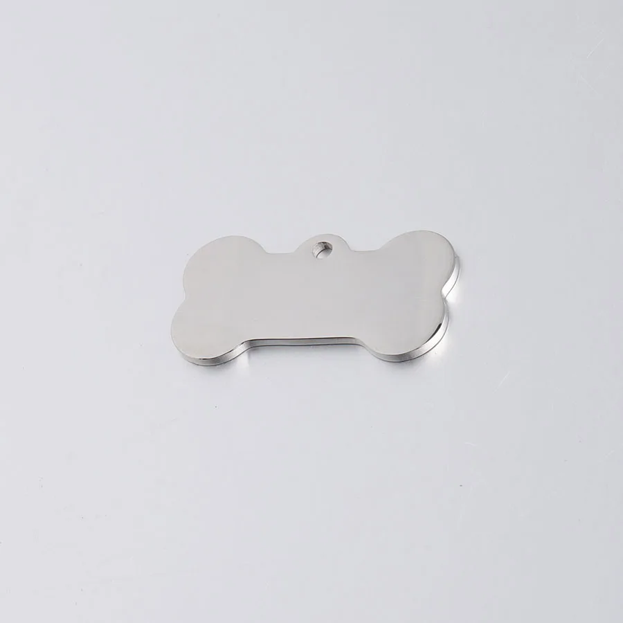 20Pcs/Lot 31*16mm High Quality Mirror Polished Stainless Steel Pet ID Tag Dog Bone Charms DIY Pendant