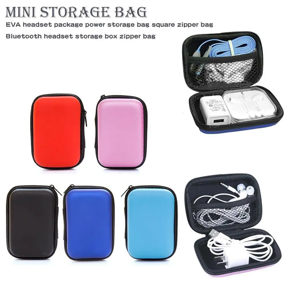 

Colorful Storage Bag Earphone Hard Case Portable Organizer Earphone Case For Bluetooth Headset Smartphone Earphone USB Cabl R5N1