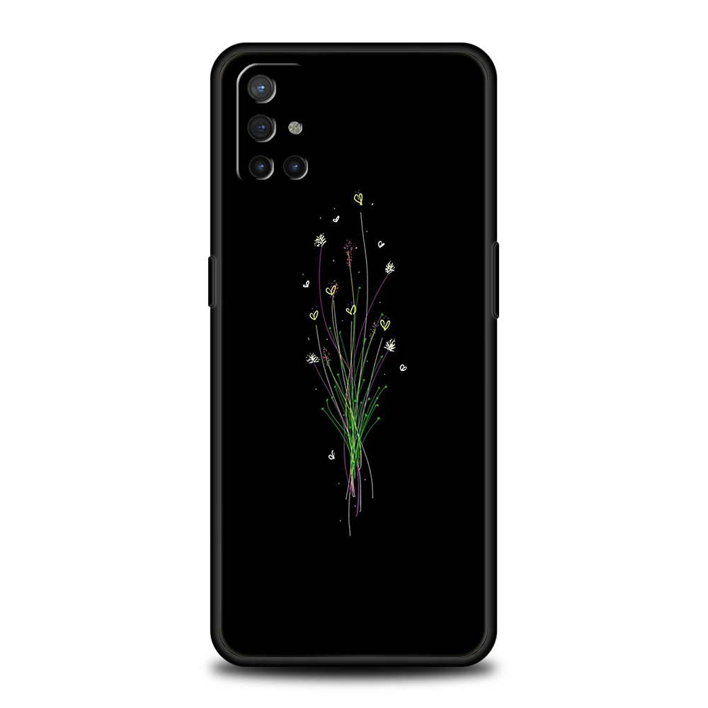 Elegant Black Floral Silicone Phone Case – Durable Protective Cover