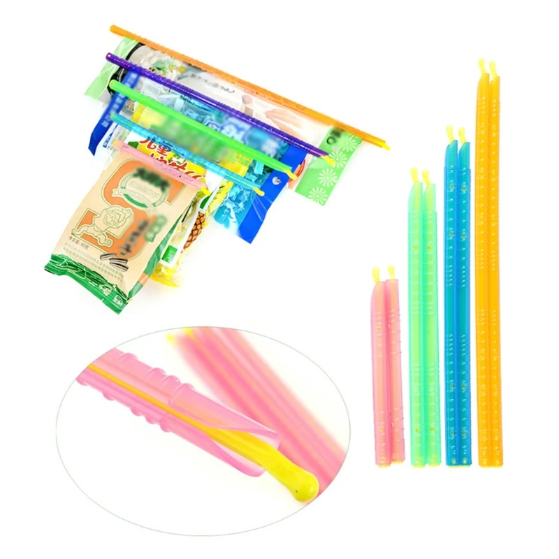 30Pcs 5 Colors Bag Sealer Closure Sticks Portable Food Saver Container Plastic Sealing Clips Fresh-Keeping Clamp Rod