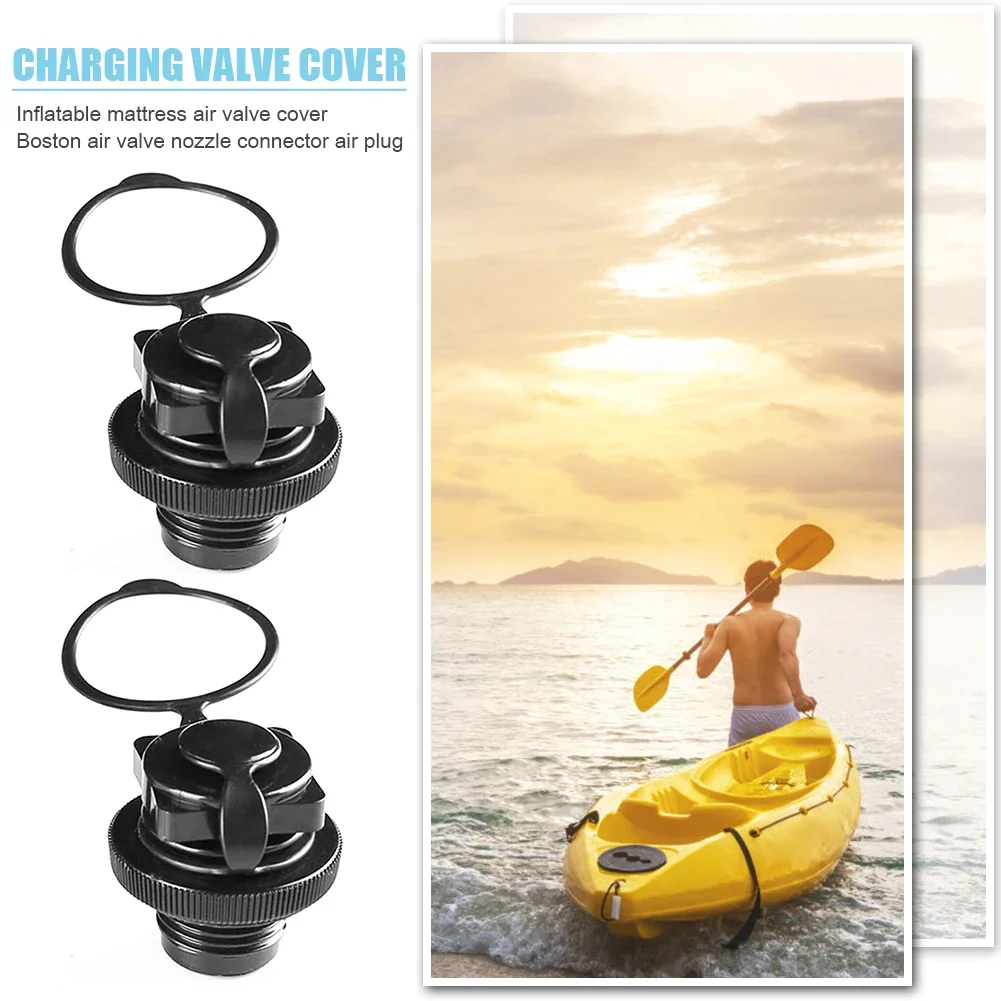 2 Pcs Air Valve Inflatable Boat Spiral Air Plugs Air Valve Nozzle Cap Kayak Raft Air Mattress Plug Replacement