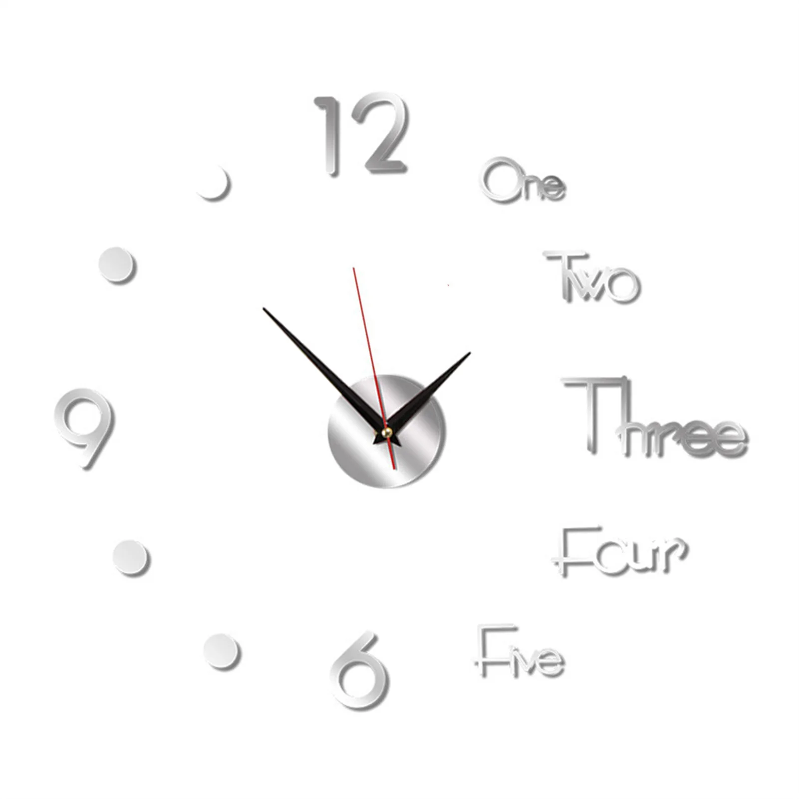 3D Frameless Wall Clock DIY Digital Clock Wall Stickers Creative DIY Wall Clocks Removable Art
