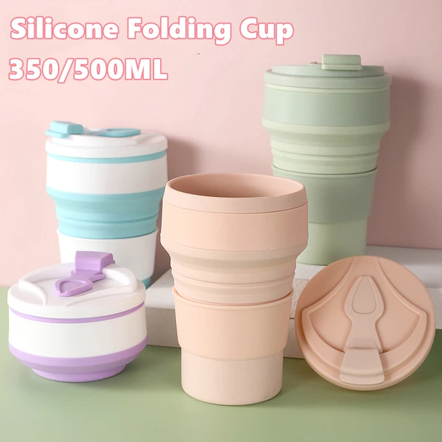 Collapsible Coffee Cup, 2 Pack Portable Foldable Travel Coffee Mug 350ml  Durable and Reusable Camping Cup, Silicone Pocke - AliExpress