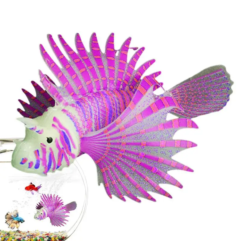 

Floating Decorations For Tank Glow In Dark Resin Lionfish For Fish Tank Portable Fish Decorations For Home Floating Ornament For