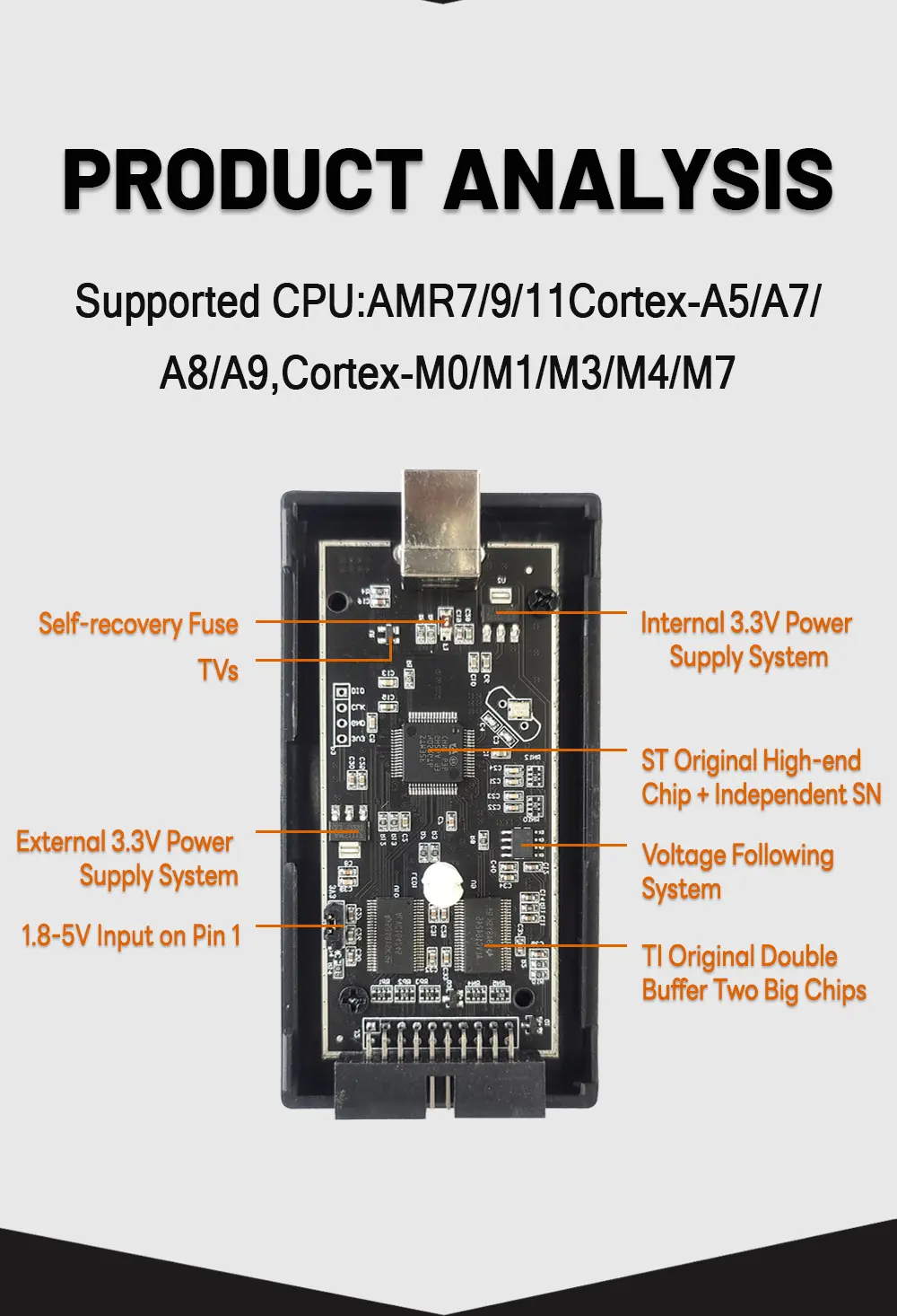 Hochgeschwindigkeits-Emulator für J-Link V9 JLink USB JTAG Debugger-Emulator für J-Link V11 V11P STM32F103C8T6 STM MCU V11 – Detail 2