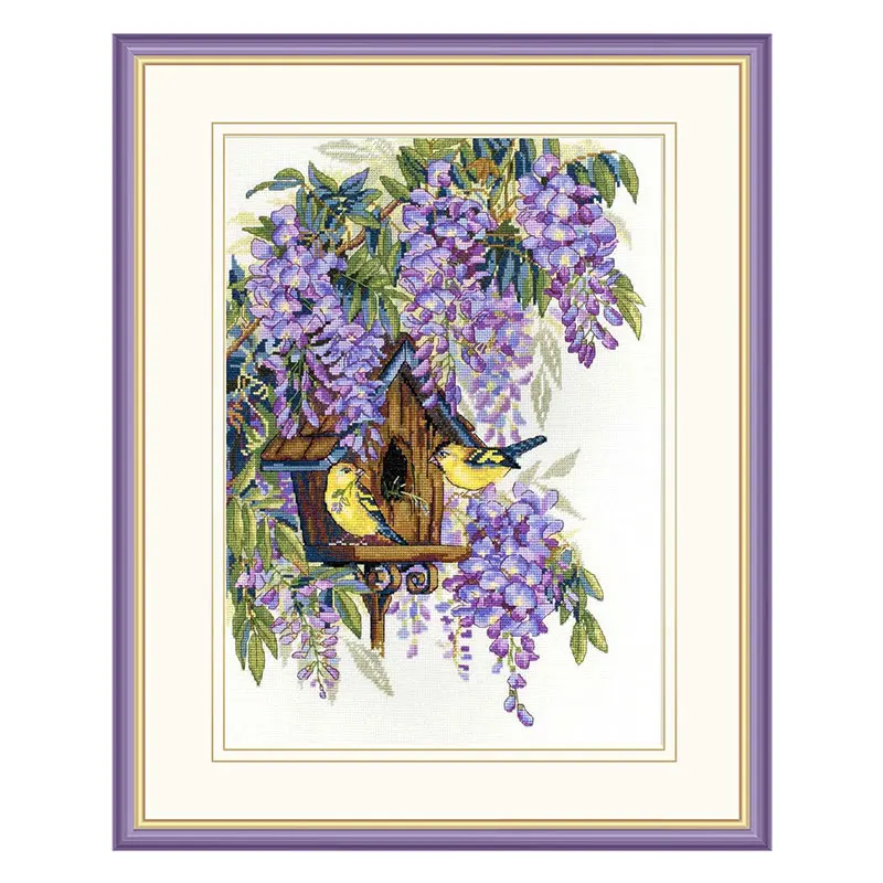 

Набор для вышивки крестиком Fishxx Точная печать D908 Oriole Глициния пасторальный пейзаж гостиная украшение ручной работы