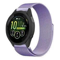 Elegant Milanese Mesh Metal Bracelet Wristband - 20mm/22mm Strap - Vivoactive 5 (Lavender purple)