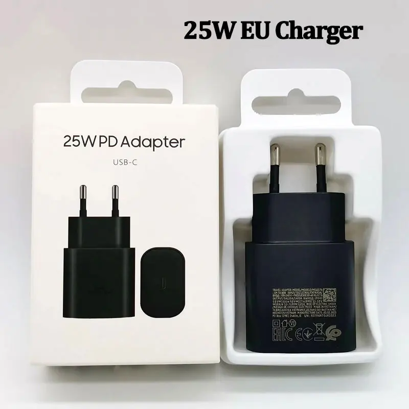 

25W PD Super Fast Charger Adapter Type C Cable For Galaxy Z Flip Fold 5 4 3 2 S20 S21 S22 S23 S24 Note 20 Ultra 10 Plus A15 A55