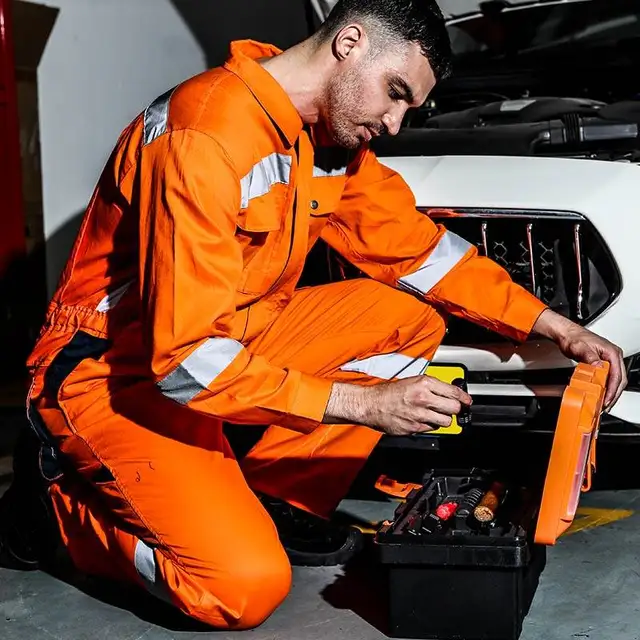 Cotton High Vis Work Coveralls