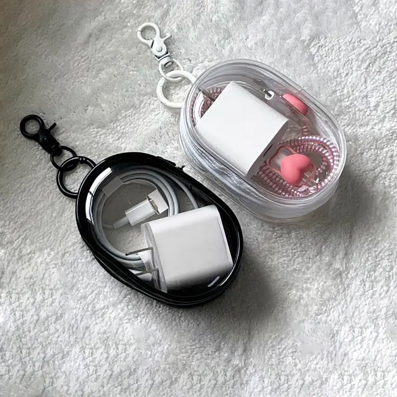 Storage Bag Toy Storage Case Doll Bag Earphone Protective Case Pouch Mystery Box Portable Mini Clear Zipper Storage Bag for Earphones Chargers Gift