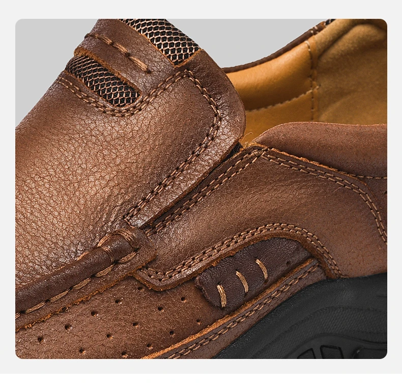 Business Loafers Genuine Leather Men Casual Shoes Platform