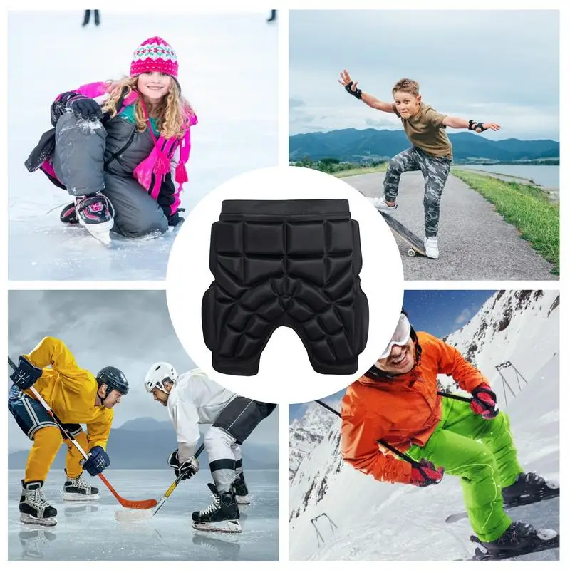 3D Padded Protection Hip Kids Protective Hip Pad Shorts Anti-Slip Adjustable Lightweight Children Butt Pad Pants For Ski Skate S