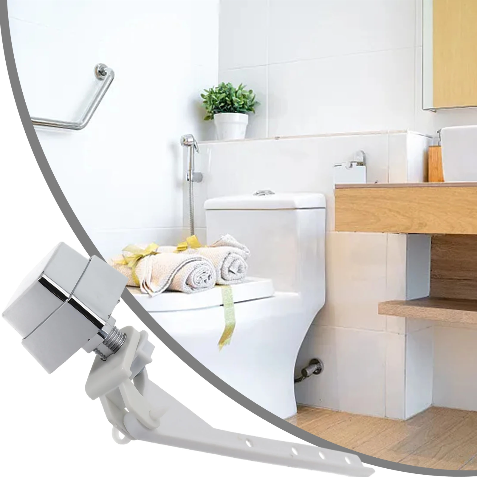 Toilet Handle Toilet Flush Push Button Tank Push Water Tank Fittings ABS Nut Be Current Chrome Side Handle