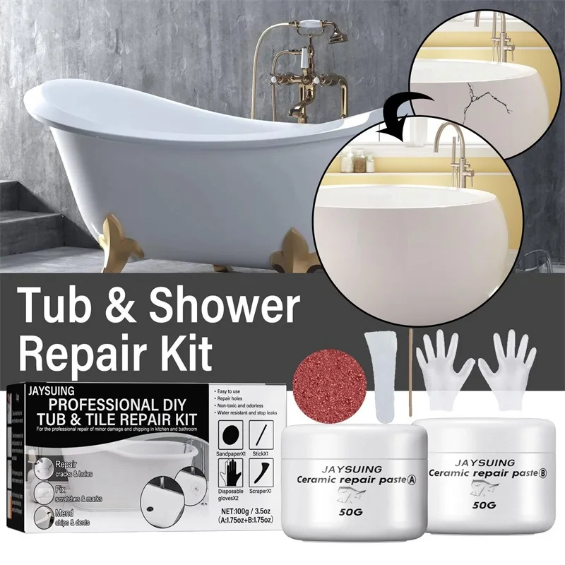 Ceramic Repair Paste For Ceramic Bathtub Tub Toilet Stool Closestool Tile Lavatory Basin Washbasin Crack Scratch Chip Hole Dents tile repair agent kit paste tile ceramic porcelain repair marble floor toilet washbasin crack damage break fracture caulk repair