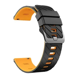 Versatile Silicone 22mm Watch Strap - Premium Design for Comfort and Style (Black Yellow1)