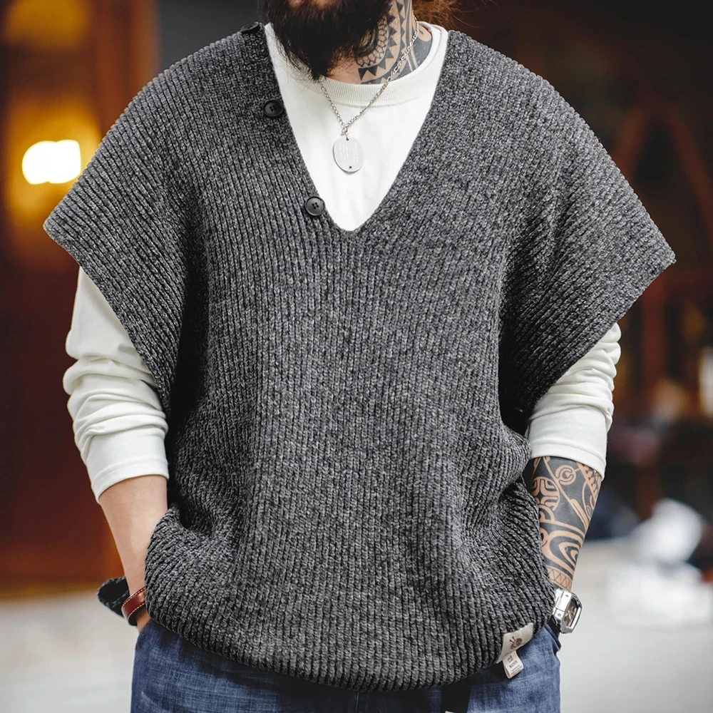 Bandana Neck Gaiter Maden Chenille Multifunctional Knitted Scarf Casual Grey Warm Waistcoat Men Autumn Winter Designer Scarves Brand Vest