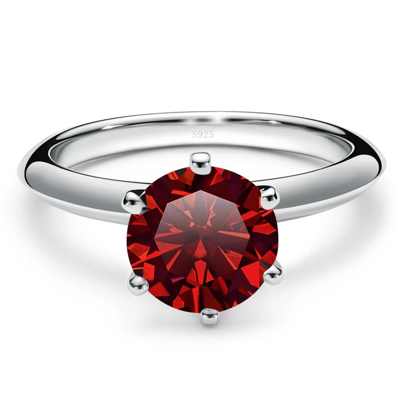Tancise Solid Sterling Silver ring with 1 carat 6.5mm Real Moissanite for Women Wedding Engagement Fine Jewelry Gifts_voghion.com