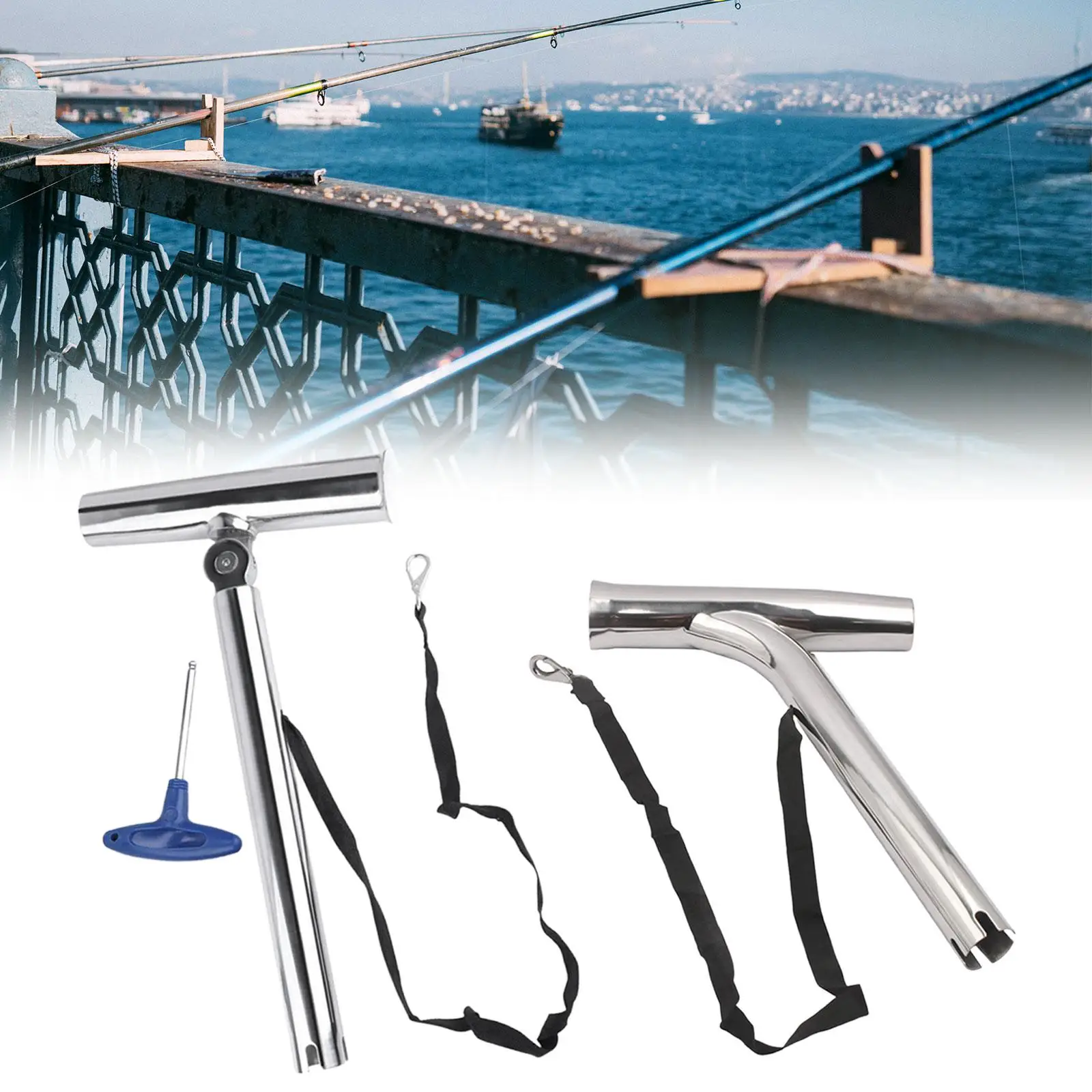 Fishing Rod Rack Holder Easy Install Clamp on Rod Holder Premium Yacht Rail Fishing Rod Rack Holder Easy Install Clamp on Rod Holder Premium Yacht Rail