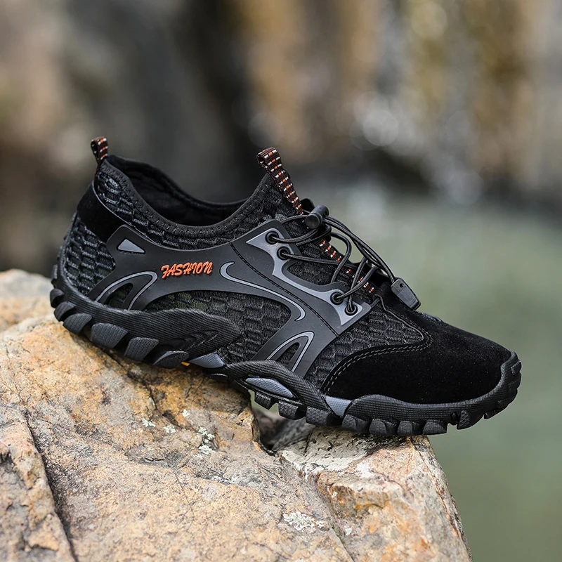 

Summer Breathable Men Hiking Shoes Suede Mesh Outdoor Men Sneakers Climbing Shoes Men Trekking Shoes Quick-dry Water Shoes