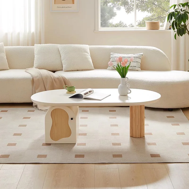 

Minimalist White Coffee Tables Wooden Removable Aesthetic Modern Coffee Tables Entryway Regale Mesa Auxiliar Home Decorations