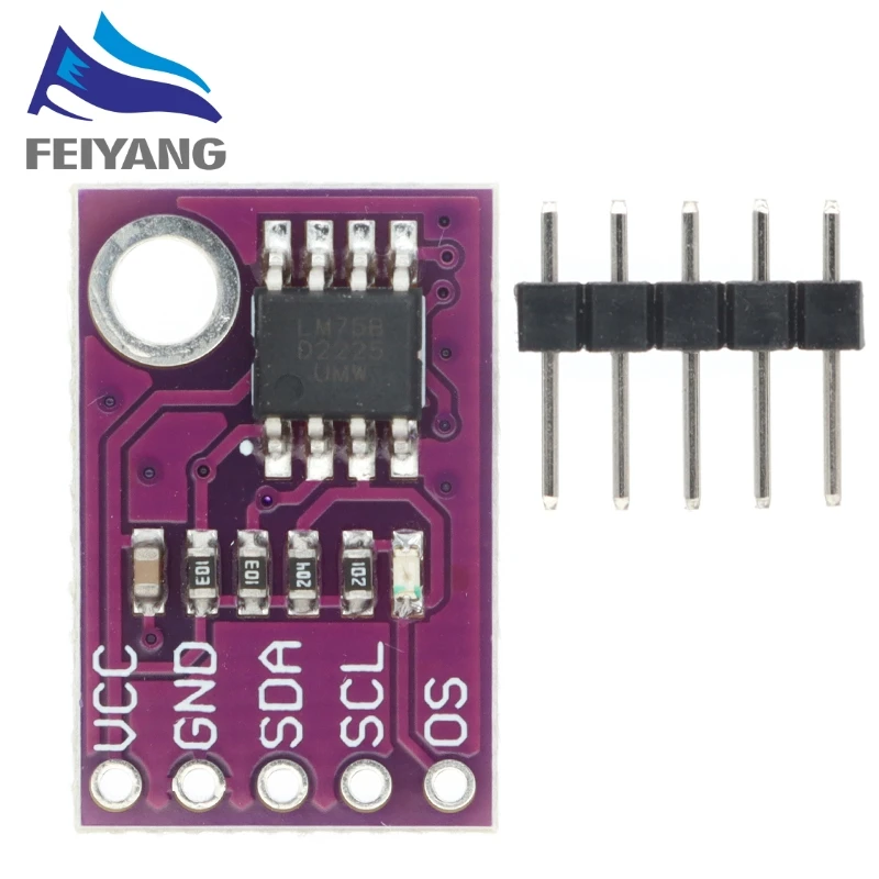SAMIROB LM75 CJMCU-75 Sensormodul Temperatursensor Hochgeschwindigkeits-I2C IIC-Schnittstelle Hochpräzises LM75A – Detail 1