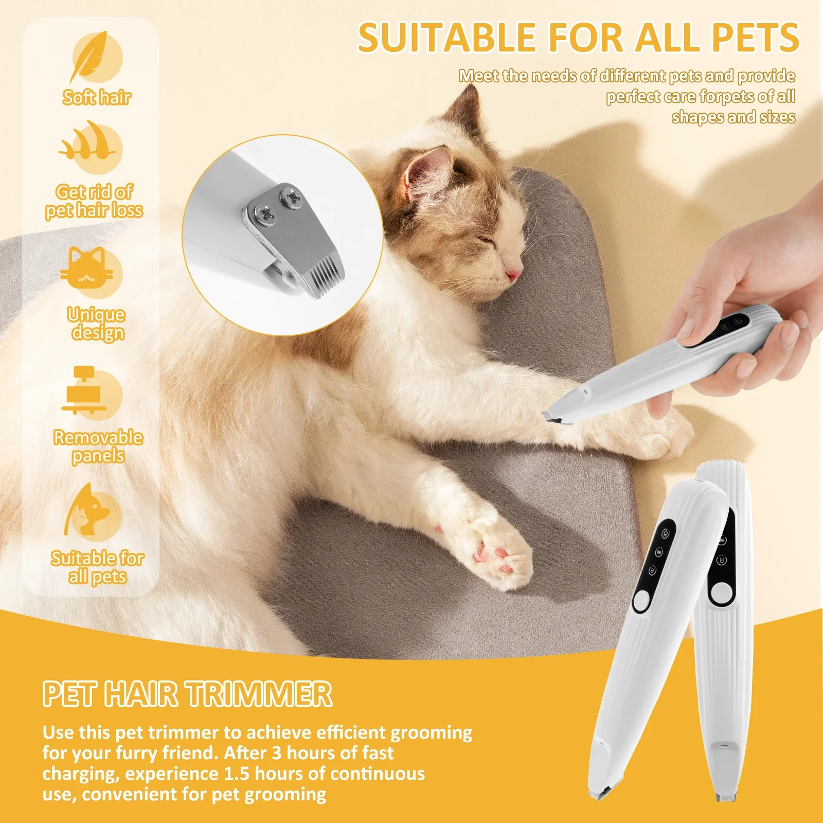 Pet Hair Trimmer with Light