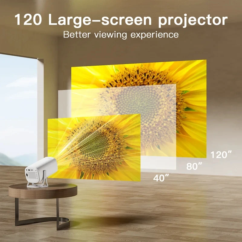 S40 프로젝터, WiFi 및 블루투스 기능 탑재, 풀 HD 1080P 휴대용 프로젝터, 210 ° ? 회전식 스탠드, 자동 키스톤 글로우 파티 용품