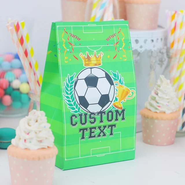 Sacchetti di favore personalizzati a tema calcio per bambini scatole di  dolcetti per feste di compleanno biscotti di caramelle sacchetto di carta  da calcio - AliExpress