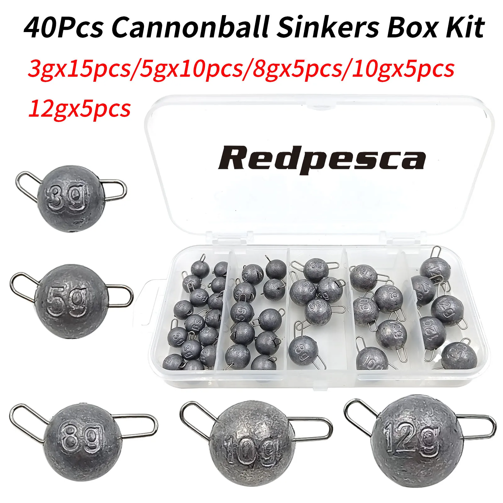 50/40/35 Cannonball Fishing Weights Sinkers Quick Set Up Jig Head Ball  Sinker Cheburashka Weight for Bass Trout Pike Perch Pesca - AliExpress