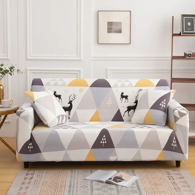 New printed full coverage sofa cover, dustproof and elastic sofa cover, living room sofa cover 2