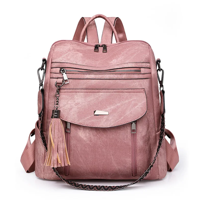 Women Anti-theft Design Backpack Casual Daypack Outdoor Female Women Shoulder Travel Multi-function Bags Women's Schoolbag 3