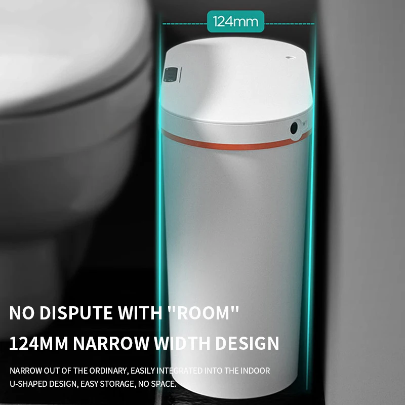 

15L Aromatherapy Smart Sensor Trash Can Kitchen Bathroom Electronic Trash Bin Narrow Toilet Waterproof Narrow Seam Sensor Bin