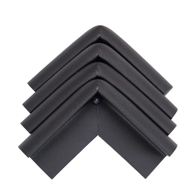 4Pcs Child Baby Safety Silicone Protector Table Corner Edge Protection Cover Children Anticollision Edge & Guards black