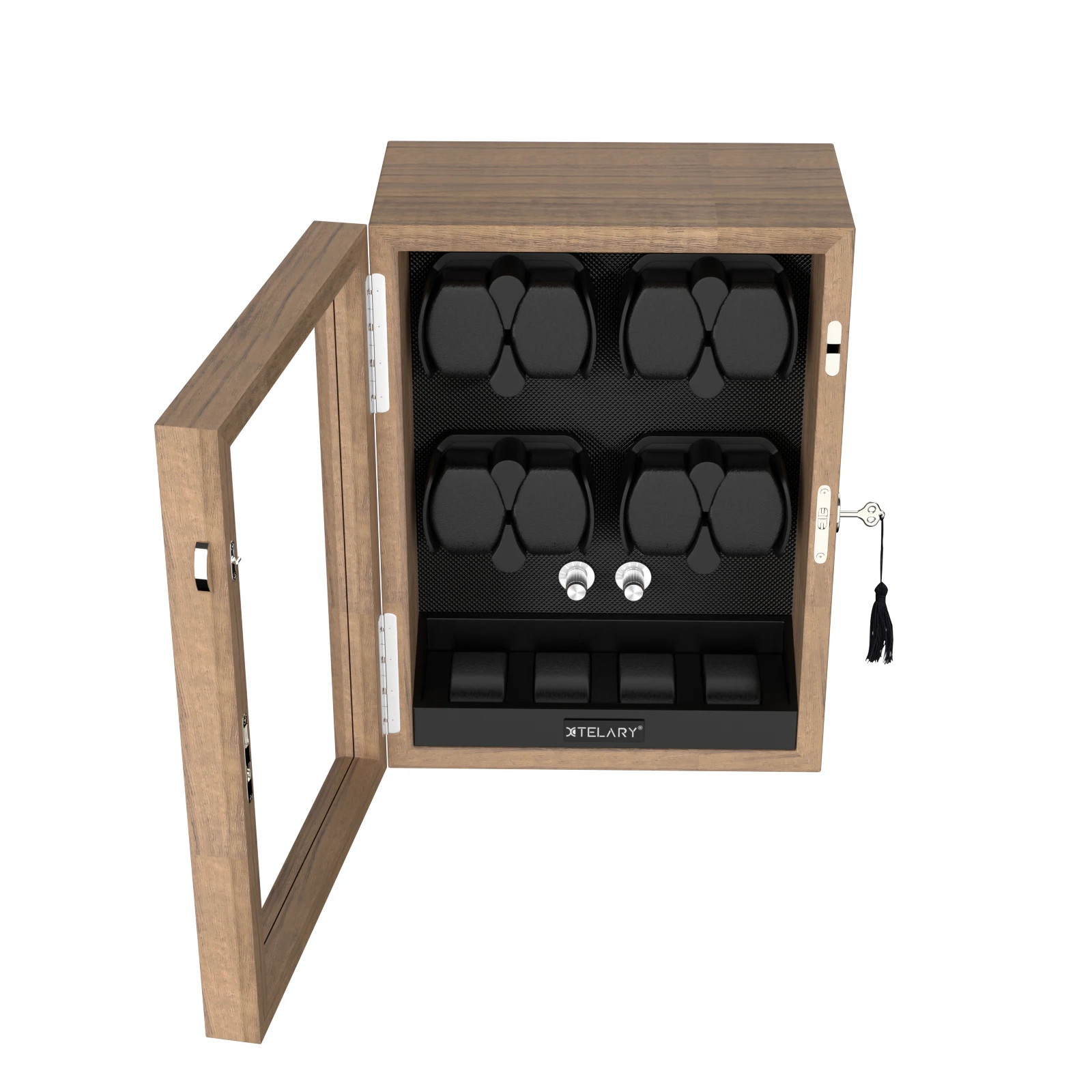 Luxury 8-Watch Automatic Winder with 4 Extra Storage, Aurora Blue LED, Quiet Japanese M... - SKU WSB23568 - UGI Packaging