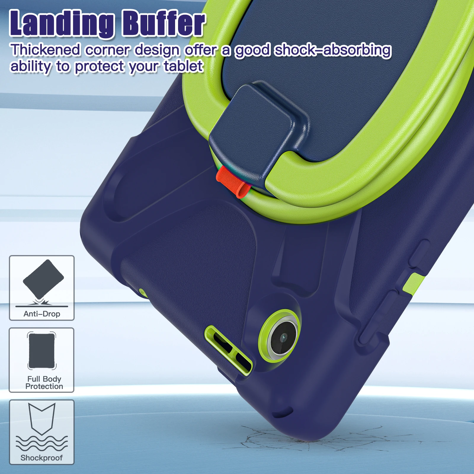 Enhanced Tablet Case Armor with 360° Rotating Stand - Shockproof Protection