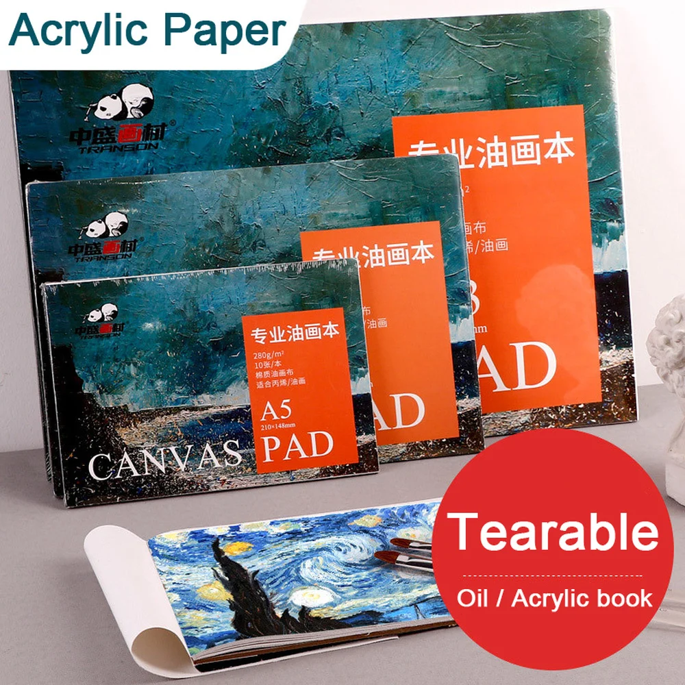 Acrylic Painting Paper Pad Cotton Glue-Bound Canvas Paper Pad Oil